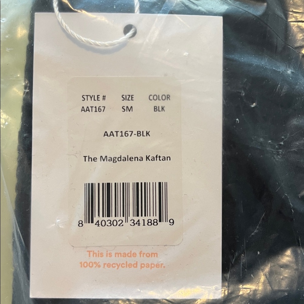 NWT Andie THE MAGDALENA KAFTAN Cotton Gauze Swim Cover Up BLACK Small / Medium - Picture 6 of 7